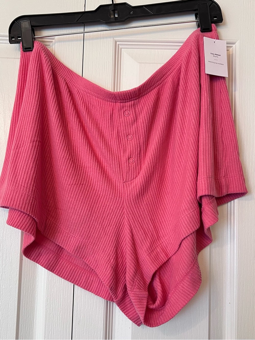 Auden Womens Coral Pink Ribbed Cozy Knit Pajama Shorts Size X-Large